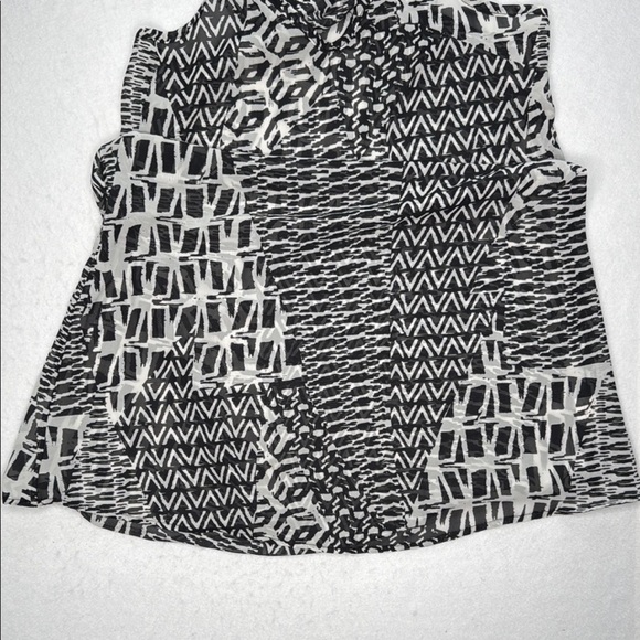 Portocruz Black & White Geometric Pattern Sheer Racerback Swimsuit Cover-Up Sz S - Picture 3 of 7